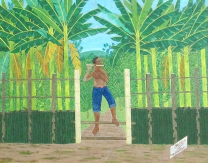 Philome Obin (1891-1986) 16"x20" Le Joueur de Flute #J1-HA