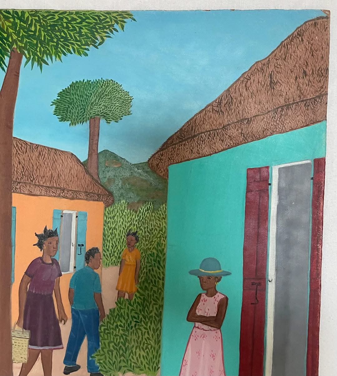 Othon Obin 16"x20" Rural Scene 1980 Oil on Masonite Painting #3-2-95MFN