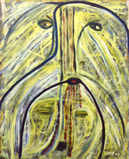 Payas (Pierre-Sylvain Augustin) 24"x30" Spirits 2007 Oil on Canvas #2720GN-HA