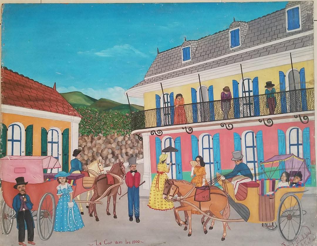 Duty Philippe 24"x32" "Le Cap Vers les 1800" Oil on Board 1971 #1JN-HA