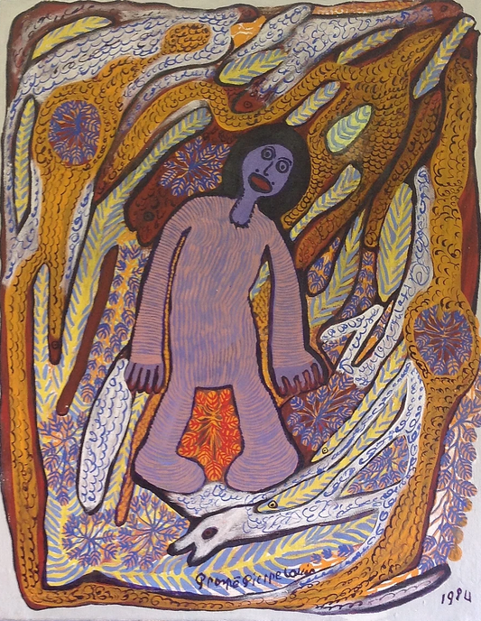 Prospere Pierre Louis (1947-1997) 30"x24" Flying Spirit 1984 Oil on Canvas 11-3-96GN-HA