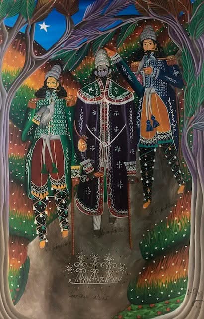 Andre Pierre (1914-2005) 36"x24" The Three Kings Oil on Canvas #1-2-95GSN-NY