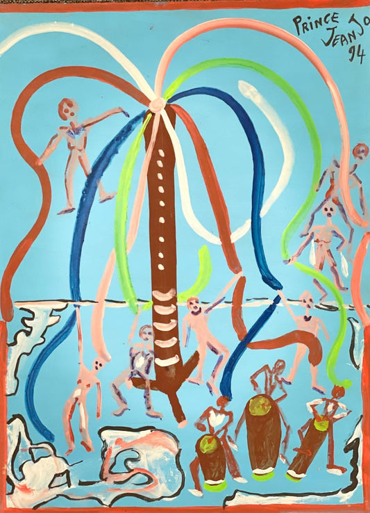 Prince Jean Jo (Haitian, 1948-1996) 16"x12" Carnival 1994 Acrylic on Board #2MFN