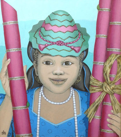 Alix Roy 21"x24" Little Girl Acrylic on Canvas #9613GN-HA