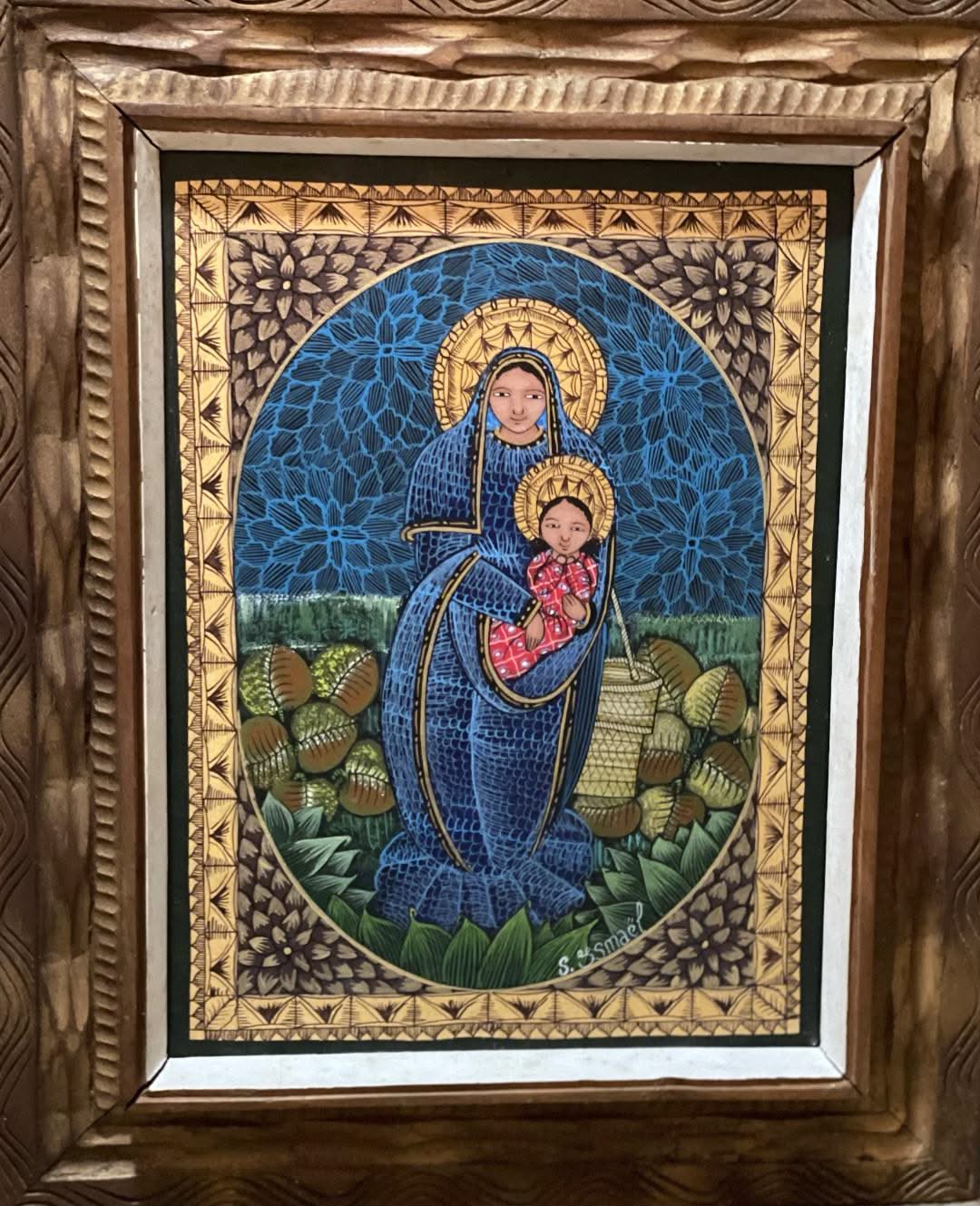 Ismael Saincilus (1940-2000) 16"x12" The Lady of Altagrace Oil on Canvas#1HL