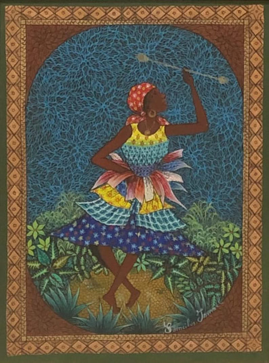 Ismael Saincilus 16"x12" The Dancers Oil on Canvas Framed  #2FC