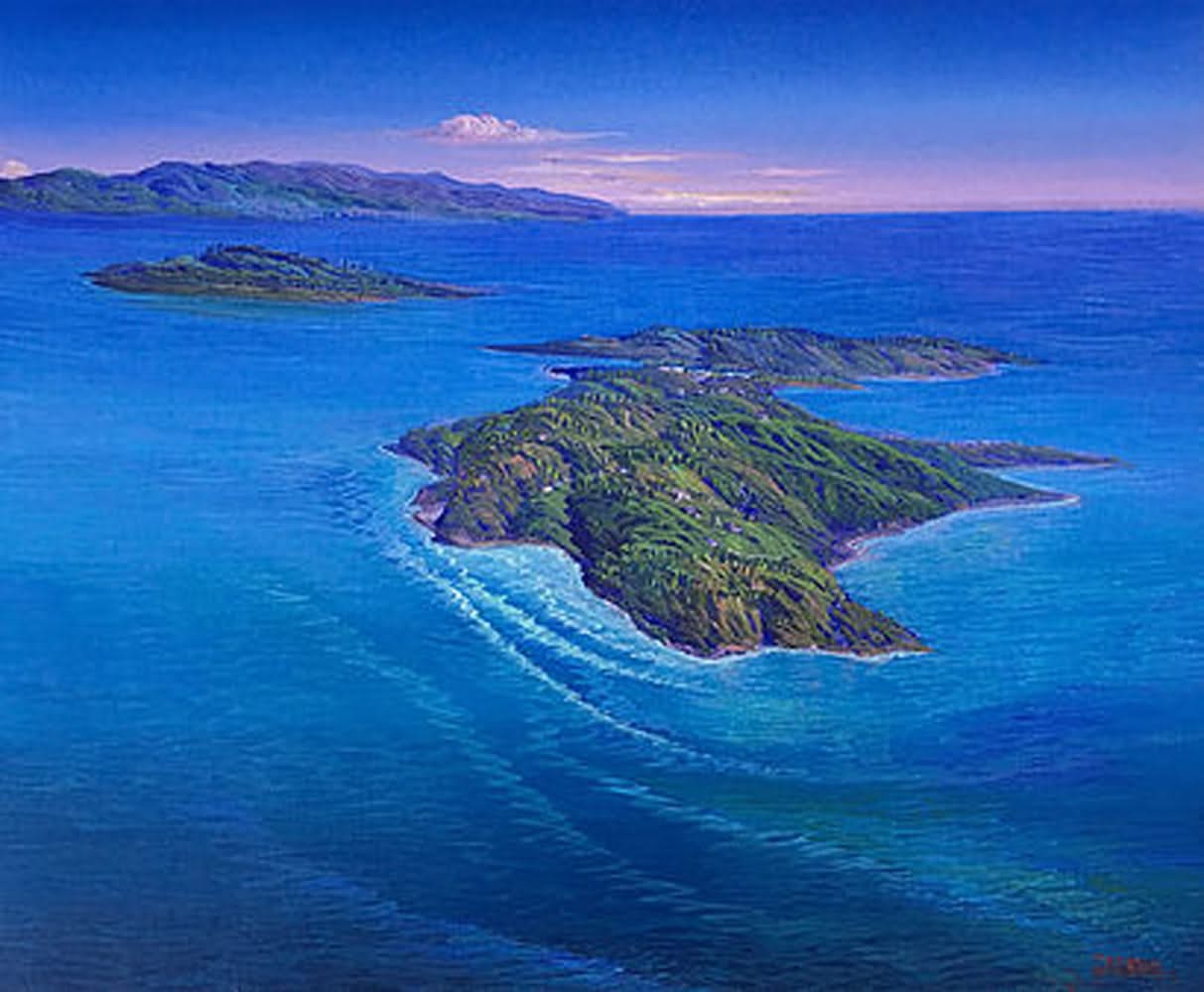 Jean Adrien Seide 20"x24" Islands Acrylic on Canvas #1508-GN-HA