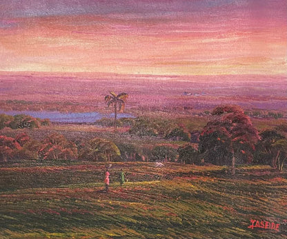 Jean Adrien Seide 8"x10" Two Women At Sunset 2022 Acrylic on Canvas Painting #25MFN