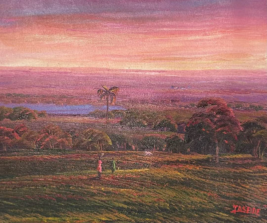 Jean Adrien Seide 8"x10" Two Women At Sunset 2022 Acrylic on Canvas Painting #25MFN