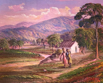 Jean Adrien Seide 8"x10" Going Home At Sunset 2022 Acrylic on Canvas Painting #30MFN