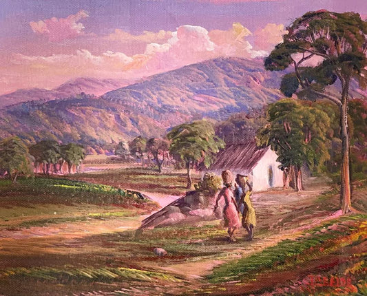 Jean Adrien Seide 8"x10" Going Home At Sunset 2022 Acrylic on Canvas Painting #30MFN