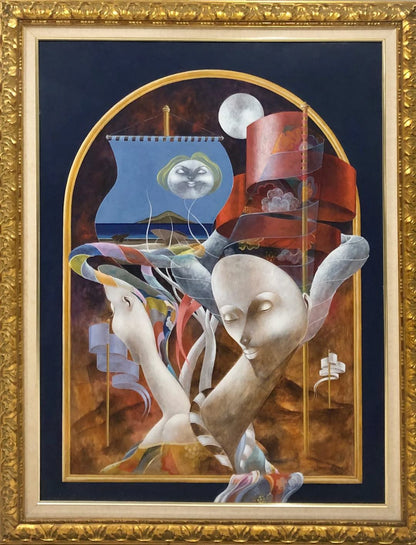 Bernard Sejourne (1947-1994) 48"x36" Freedom 1982 Acrylic On Masonite Framed #13FC