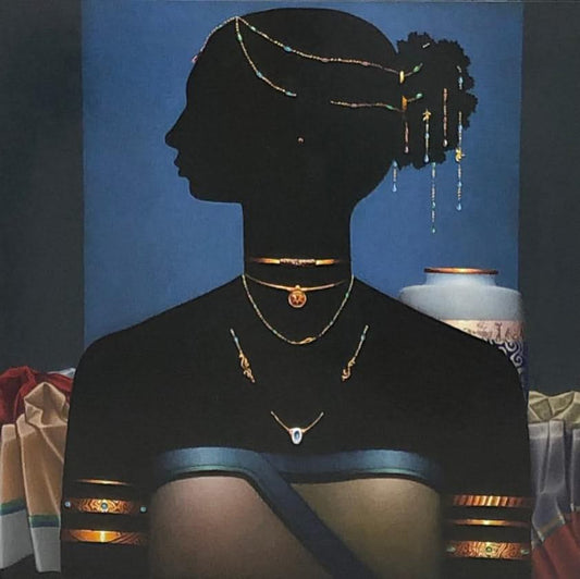 SIMIL (Emilcar Similien) 24"x24" Black Profile Acrylic on Masonite Framed #1FC