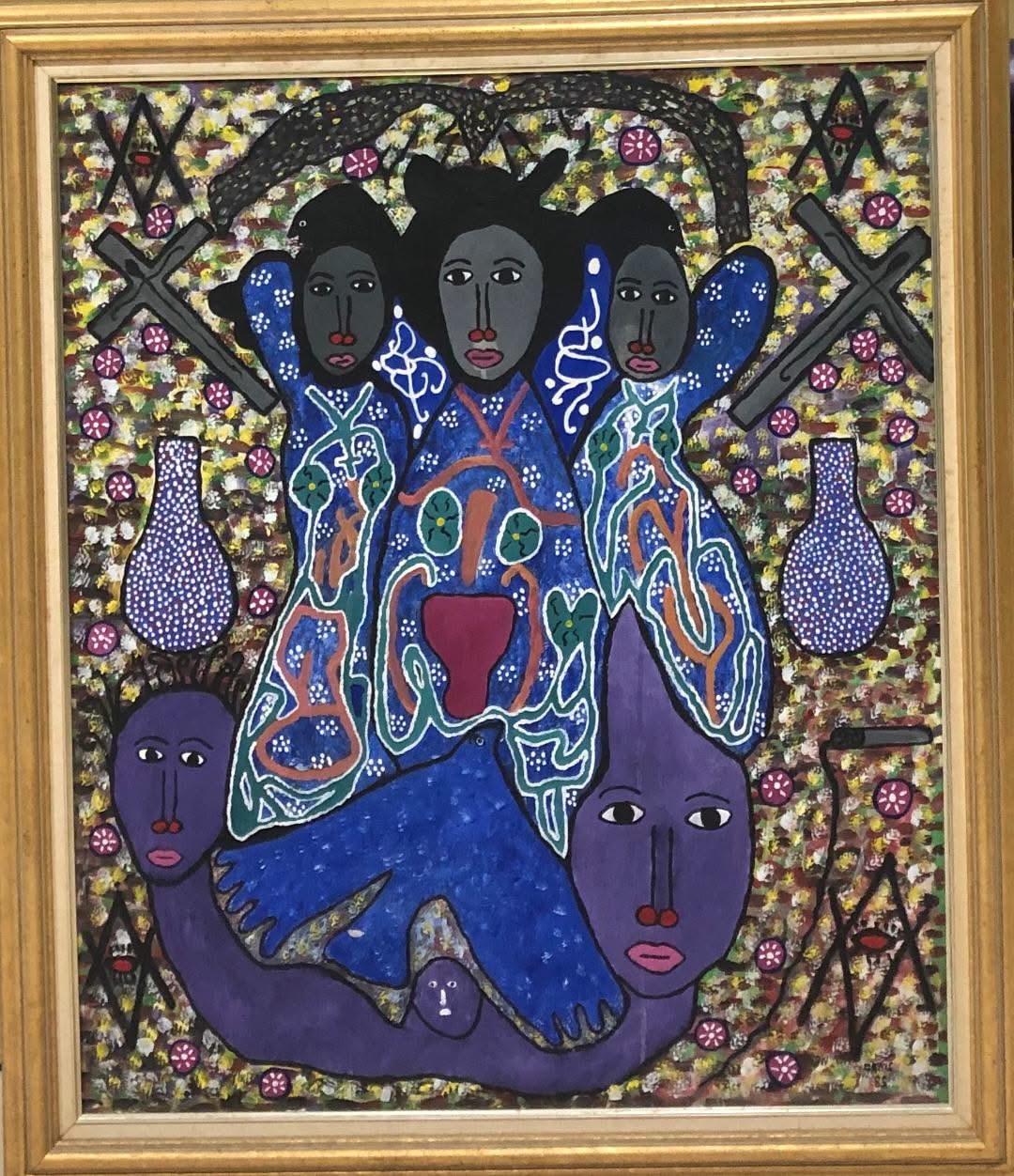 Denis Smith 36"x30" Spirits 1985 Acrylic on Canvas Framed #1FC