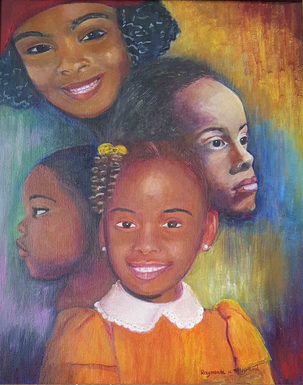 Raymonde Talleyrand 20"x16" Faces 2018 Acrylic on Canvas #17RT