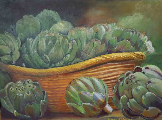 Raymonde Talleyrand 18"x24" Artichokes 2018 Acrylic on Canvas #16RT