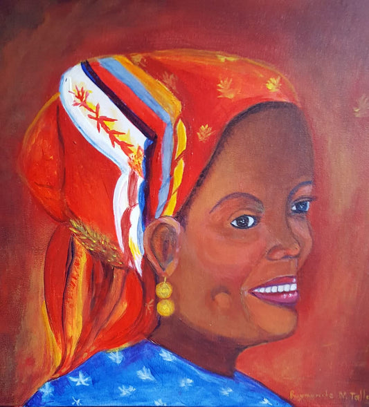 Raymonde Talleyrand 16"x20" Tropical Beauty 2014 Acrylic On Canvas