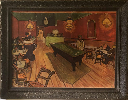 Unknown Artist 18"x24" The Bar Oil on Cardboard #1FC