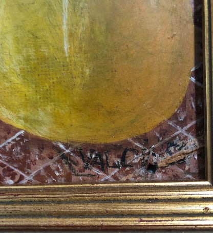 Gerard Valcin (1925-1988) 16"x11" Fruits on Chair Oil on Masonite #114-3-96GSN-NY