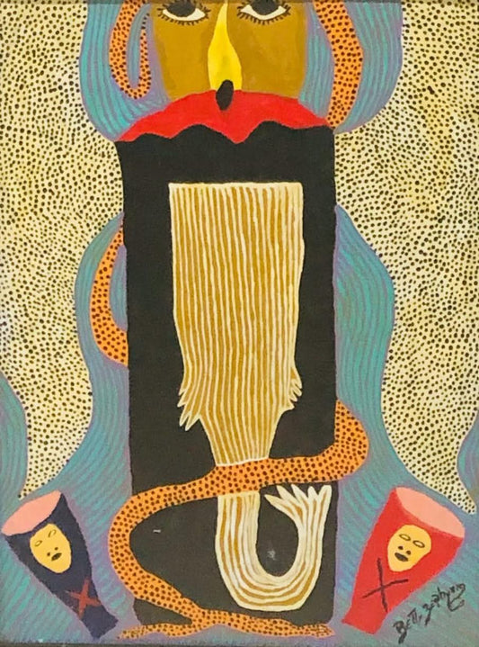 Betty Zephirin 16"x12" Voodoo Scene oil on Canvas Framed  #1FC