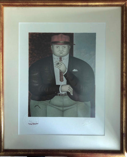 Saint-Louis Blaise (Haitian, 1956-1993) "Le Petit Bourgeois" Litho Limited Edition Drawing 13"h X 10"w #2GSN-NY