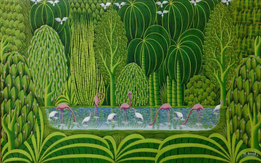 24"x36" Greenery Scene Oil on Canvas #2111GN-HA