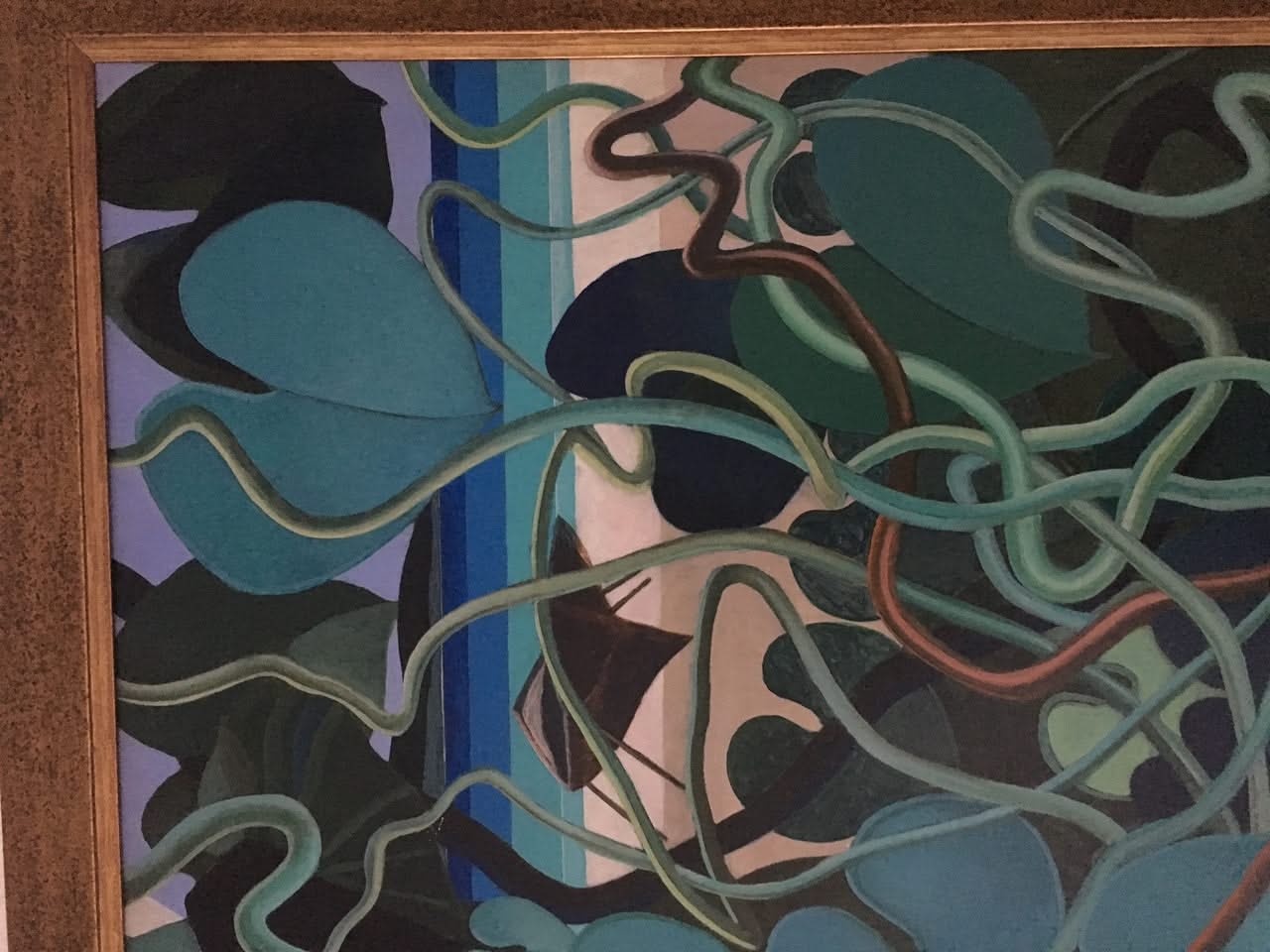 Bernard Sejourne (1947-1994) 48"x60" Green By Cormier Beach 1984 Acrylic on Masonite Painting #2409GN-HA-Published In "Peintres Haitiens", pp261