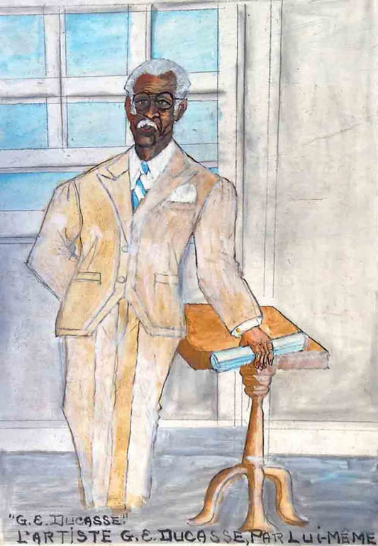 Gervais Emmanuel Ducasse (1903-1988) 24"x16" 1978  "L'Artiste G.E. Ducasse, Par Lui-Meme" Oil on Board #1MFN