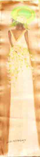 Jeanne Elie Rigaud Joseph 38"x10" Young Girl With Green Hat 2006 Acrylic on Canvas #1MFN