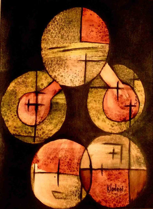 Claude (KLODE) Garoute 14"x11" UNTITLED 2001 Soleil Brule Mixed Media /Paper #KA17MMS