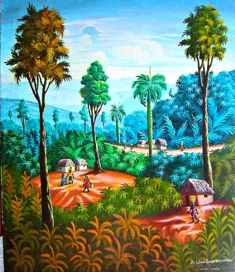 Jean-Leon Laurenceau 24"x20" Rural Scene Oil on Canvas #2-2-95MFN