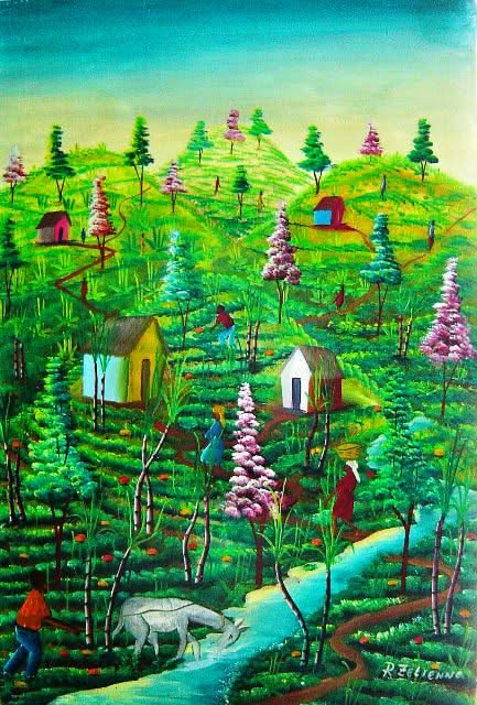 R. Zetrenne 24"x16" Rural Scene Oil on Canvas #2-2-99MFN