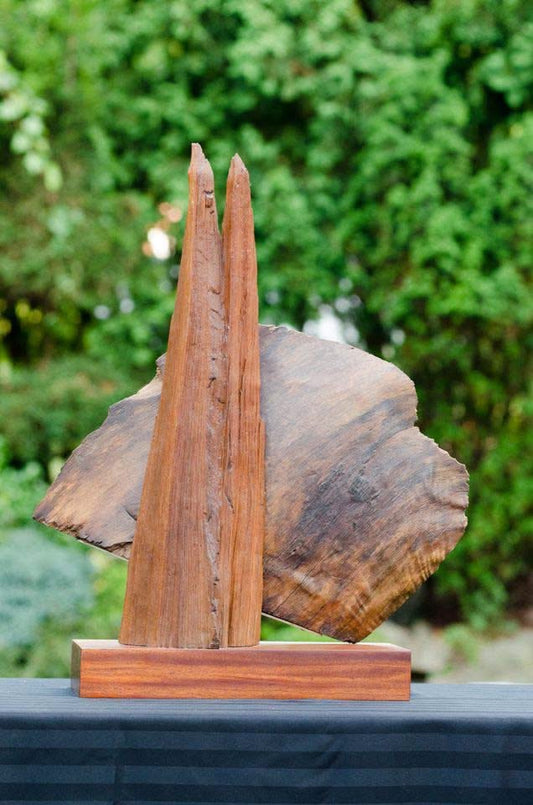 Randolph San Millan "Rising Moon" 27" h x 16"w x 7"d  Wood on Granite#CRSM5