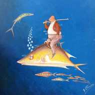 Andre Blaise 8"x10"  The Hunter Oil on Board #1248GN-HA