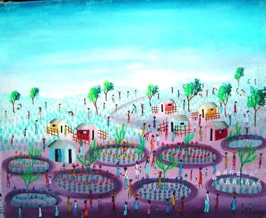 AIDA Dostaly  20"x24"  Rural Scene C1980 Oil on Canvas #6-2-95MFN